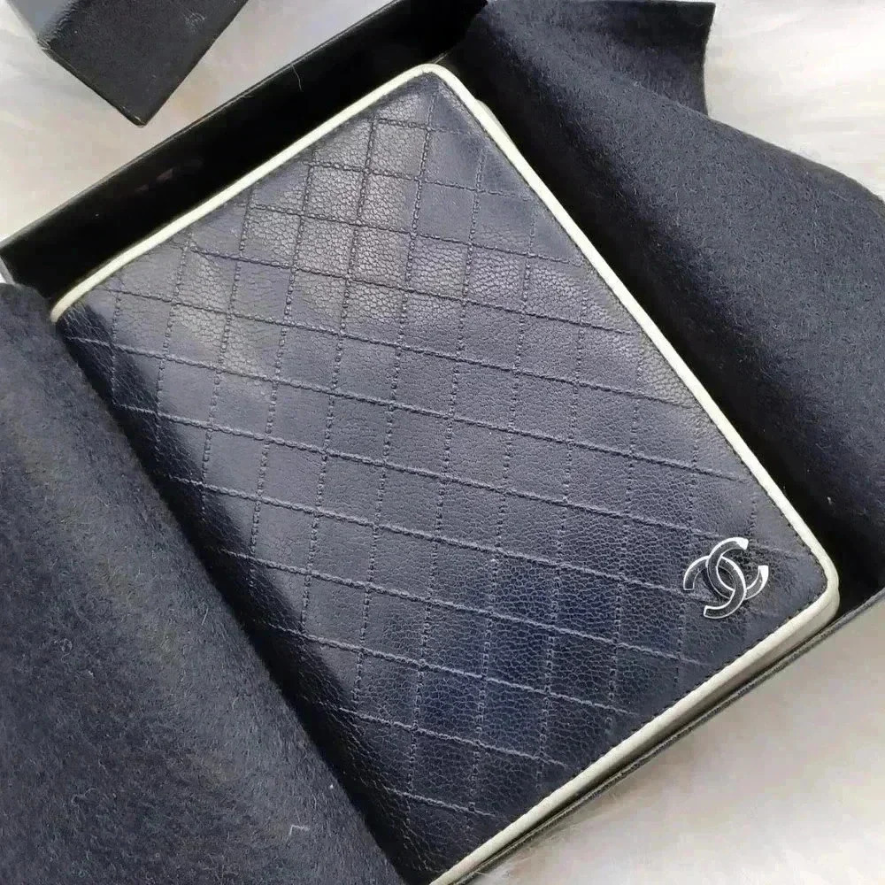 Chanel Black  Diamond Stitched Agenda Cover